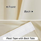 RYB HOME Beige Velvet Curtains 84 inches for Bedroom Living Room