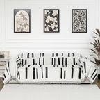 MYSKY HOME Sofa Covers for Sectional Sofa, Couch Cover for Dogs, Couch Covers with Tassel Loveseat Covers Futon Cover L Shaped Cover Washable Chenille Couch Protector, 71" x 134", Black Piano Key