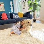 OLANLY 2x8 Machine Washable Runner Rugs for Hallway, Soft Fluffy Shaggy Bedside Rugs for Bedroom, Living Room, Indoor Floor Carpet for Kids Girls and Boys, Nursery Rooms, Home Decor Aesthetic, Cream