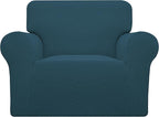 Easy-Going Stretch Oversized Chair Sofa Slipcover 1-Piece Couch Sofa Cover Furniture Protector Soft with Elastic Bottom for Kids Spandex Jacquard Fabric Small Checks Deep Teal
