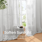 BGment Light Grey Linen Semi Sheer Curtains for Living Room - Rod Pocket Light Filtering Window Drapes Natural Textured for Bedroom Office Lightweight Rustic, 2 Panels Set, 52 X 63 Inch