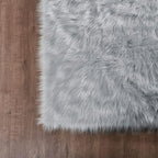 Goolela Grey Area Rug 8x10 Gray Fluffy Fuzzy Furry Rug for Living Room Bedroom Faux Sheepskin Fur Shaggy Rectangle