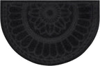 Mohawk Home Entryway Door Mat 2' X 3' All Weather Outdoor Non Slip Recycled Rubber Doormat, Rope Impressions Graphite