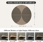 Lahome Enfys Modern Rainbow Round Rug, 6ft Easy Jute Circle Patio Rug Washable Indoor Outdoor Living Room Carpet, Farmhouse Natural Contemporary Round Carpet for Entryway Backyard