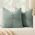 MIULEE Greyish Green Decorative Throw Pillow Covers for Couch 18x18 Inch