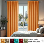 Deconovo Blackout Curtains for Kitchen Window Back Tab and Rod Pocket Curtains Room Darkening Curtains 52Wx45L Inch Orange Flame 2 Panels
