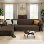 HOMERILLA 2 Piece Sectional Couch Cover for L Shape Sofa Chocolate XXXL