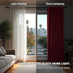 Deconovo Blackout Curtains for Bedroom, Living Room Curtains 63 Inches Long