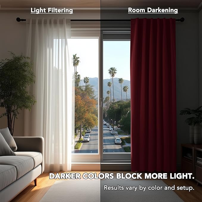 Deconovo Blackout Curtains for Bedroom, Living Room Curtains 63 Inches Long