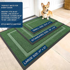 OLANLY Front Door Mat Indoor Outdoor Entrance, Waterproof All-Season, All-Weather Doormat, Sturdy Natural Rubber, Fade Resistant, Low Profile, Easy Clean Patio Porch Entryway Mat, 47x17, Green