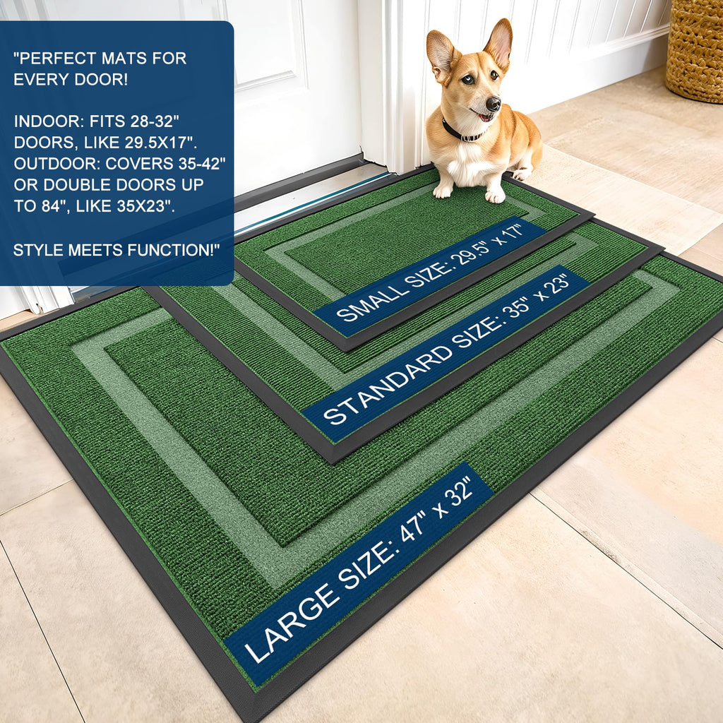 OLANLY Front Door Mat Outside 59x34, All-Season Heavy-Duty Rubber Doormat