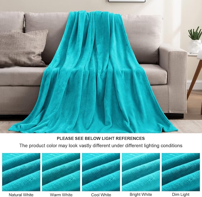 BEDELITE Fleece Blanket Soft Plush King Size Bed Blanket Peacock 108"x90"