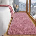 ONASAR Blush Runner Rugs for Bedroom Living Room, Fluffy 2x6 Bedside Hallway Area Rug, Ultra Soft Plush Furry Faux Fur Non Slip Floor Carpet for Nursery Kids Dorm Closet Home Decor Aesthetic