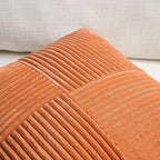 Fancy Homi 2 Packs Burnt Orange Decorative Throw Pillow Covers 20x20 Inch for Living Room Couch Bed Sofa, Rustic Farmhouse Boho Home Decor, Soft Corss Corduroy Patchwork Accent Cushion Case 50x50 cm