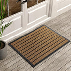 ubdyo Extra Durable Door Mat - Dirt Trapping Outdoor Welcome Mats - Non-Slip Outdoor Indoor Entrance - Low Profile Front Doormat (36" x 24", Bright Brown)