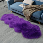 duduta Purple Faux Sheepskin Runner Rugs 2x6 ft, Fluffy Fur Sofa Couch Covers Shag Rug for Bedroom Living Room Hallway Home Decor Non Slip
