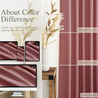 Canyon Rose Linen 144 Inch Curtains for Living Room Light Filtering Semi Sheer Curtain Back Tab Modern Farmhouse Decor Elegant Girl Drapes Floor to Ceiling High Window for Bedroom 52x144, 2 Panels