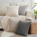 Fancy Homi 4 Packs Decorative Throw Pillow Covers for Living Room Couch Bed, Modern Farmhouse Boho Home Décor Accent Cushion Case, 26" x 26", Grey Series