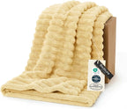 Bedsure GentleSoft Custard Yellow Fleece Throw Blanket for Couch - Super Soft Cozy Blankets for Women, Cute Small Blanket for Girls, 50x60 Inches