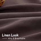 Coffee Brown Linen Curtains 84 Inch Length 2 Panels for Living Room Rod Pocket Back Tab Light Filtering Window Drapes for Bedroom Office Protect Privacy Modern Farmhouse Decor 52x84
