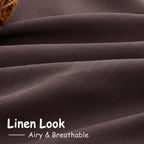 Nanspring Linen Curtains 84 Inch Long, Coffee Brown, 2 Panels 52x84