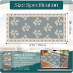 Front Door Mat Indoor Entrance - 2x4.3 Ft Floral Washable Layered Doormat Outdoor Entrance Porch Rug Non-Slip Blue Retro Farmhouse Runner Rug for Kitchen Bedroom Laundry Room Porch Decor