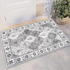 HEBE Washable Area Rug - 2'x3' Non Slip Soft Distressed Medallion Bedroom Boho Living Room Accent Throw Vintage Entry Floor Carpet for Dining Room Bathroom Entryway