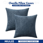 MIULEE Decorative Couch Throw Pillow Covers 18x18 Inch Navy Blue 2 Pack