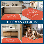 OLANLY Dog Door Mat for Muddy Paws 30x20, Paw Print Design Chenille Mud Mat