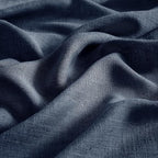 MIULEE Navy Blue Linen Curtains 54 Inch Length 2 Panels for Bedroom Living Room, Soft Thick Linen Textured Natural Short Window Drapes Semi Sheer Light Filtering Back Tab Rod Pocket Burlap Look Decor