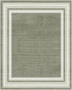 OPPODREAM Border Soft Area Rugs 8x10, Washable Brown Rug with Non Slip Backing, 8 x 10 Faux Cashmere Low-Pile 8x10 Carpet