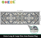 HEBE Hallway Runner Rug 2'x6' Washable Vintage Distressed Area Rugs Non Slip Laundry Rug Runner Boho Floor Carpet Runners for Hallways Entryway Laundry Room Kitchen Bathroom