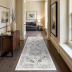 2x6 Washable Hallway Runner Rug - Non Slip Kitchen Runner Rugs with Rubber Backing Vintage Low-Pile Carpet Runners for Entryway Dining Room Laundry Room Home Decor (Distessed Grey)