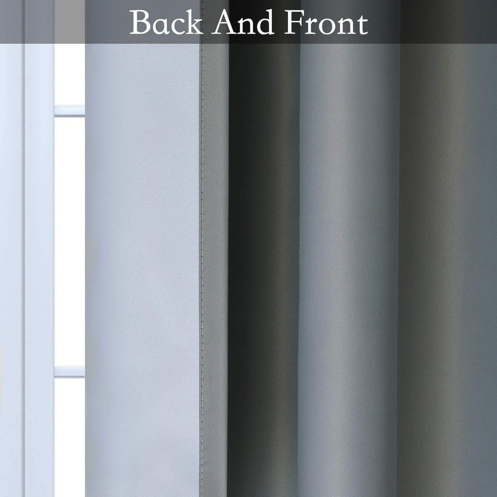 SimpleHome Grey to Grey White Ombre Room Darkening Curtains 72 Inch