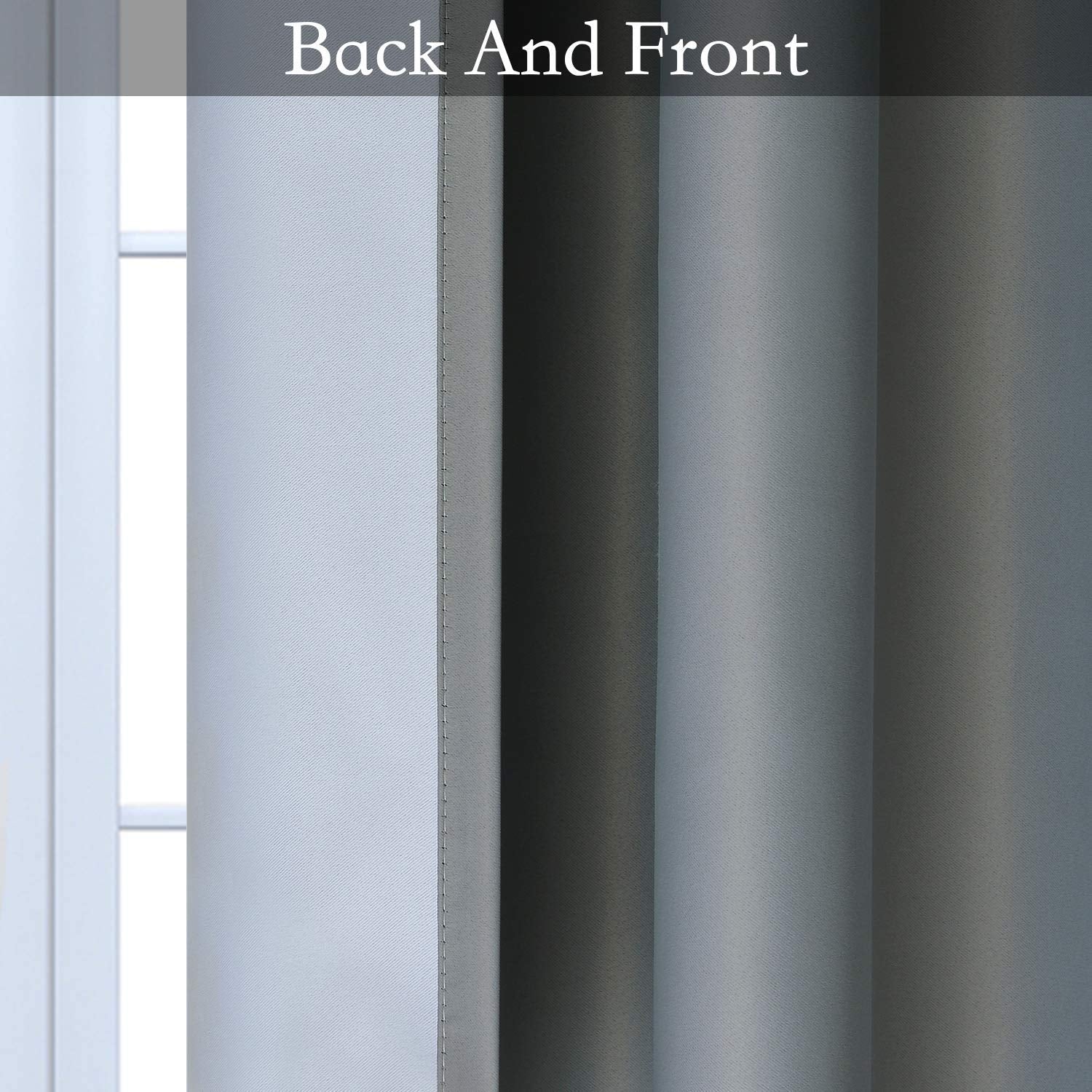 SimpleHome Grey to Grey White Ombre Room Darkening Curtains 72 Inch