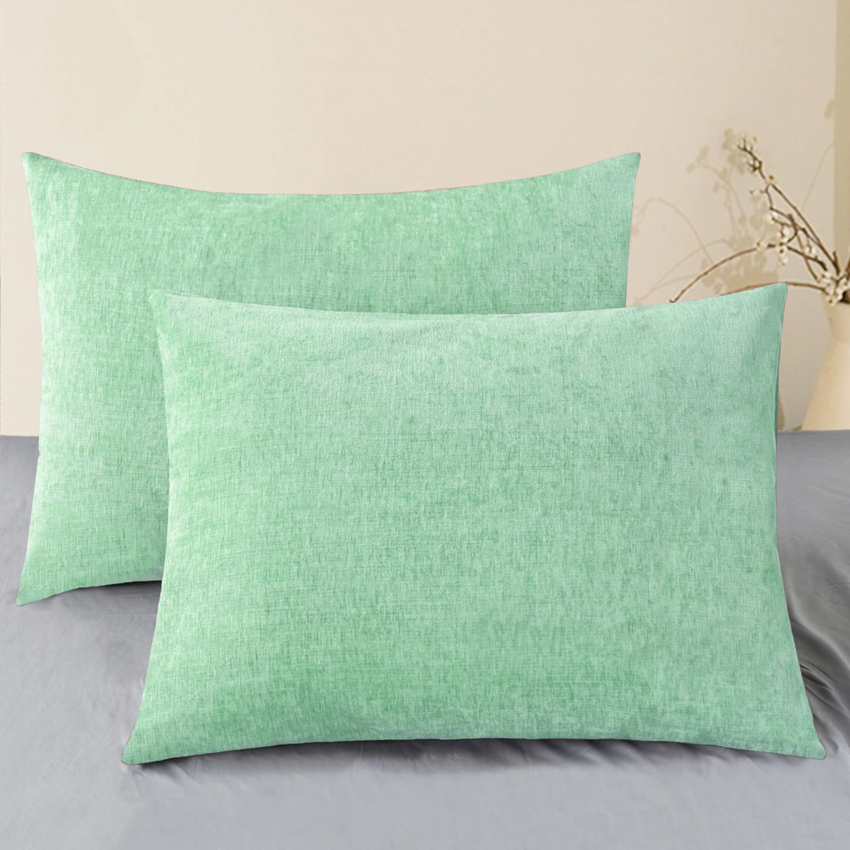 CaliTime Decorative Standard Throw Pillow Covers 26 X 20 Inches True White