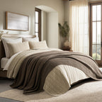 EVERGRACEHOME Chunky Chenille Knit Throw Blanket, 90 x 90, Mocha Brown