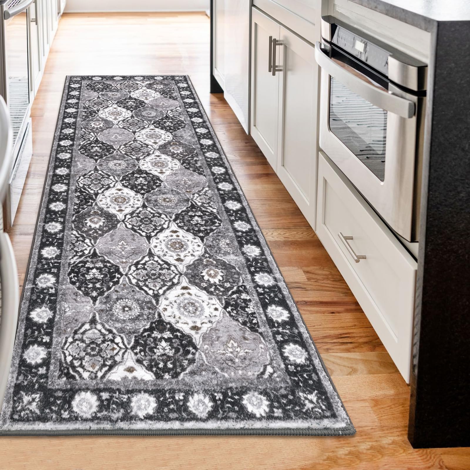 HEBE Hallway Runner Rug 2'x6', Washable Non Slip Kitchen Rug Runner
