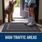 OLANLY Front Door Mat Outside 59x23, All-Season Heavy-Duty Rubber Doormat