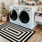 Modern Outdoor Rug - 28" x 43" Front Door Mat Indoor Outside Entrance Non-Slip Washable Outdoor Mat Black White Geometric Rug for Entryway Kitchen Bedroom Layered Doormat for Front Porch