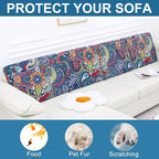 Smiry Printed Couch Cushion Covers, Stretch Soft Couch Covers for Sofa, Washable Non-Slip Sofa Slipcover Furniture Protector for Indoor and Outdoor (Backrest L, Blue Green)