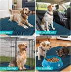 OLANLY Dog Door Mat for Muddy Paws 47x17, Absorbs Moisture and Dirt, Absorbent Non-Slip Washable Doormat, Quick Dry Chenille Mud Mat, Entry Indoor Entryway Carpet for Inside Floor, Atlantic Blue