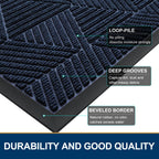 Smiry Front Door Mat Outside Entrance, Low Profile Rubber Doormat, 59x20