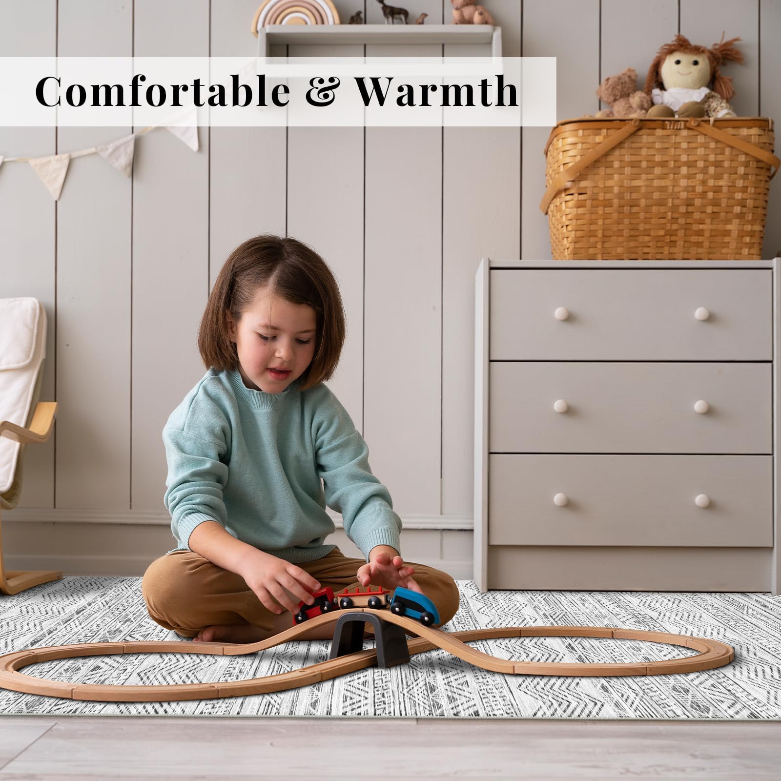2x4 Runner Rug Washable Moroccan: Non Slip Entryway Throw Rugs Grey