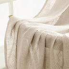 MIULEE Light Taupe Linen Curtains 108 Inches Long 2 Panels for Bedroom Living Room, Soft Linen Textured Window Drapes Semi Sheer Light Filtering Back Tab Rod Pocket Farmhouse Modern Burlap Look Decor