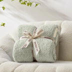 Snuggle Sac Heather Throw Blanket for Couch, Reversible Super Soft Blankets Warm Cozy Knit Fuzzy Plush Lightweight for Sofa, Bed, Camping, Picnic (Sage Green, Twin (60"x80"))