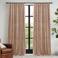 RYB HOME Blush Velvet Curtains 72 inches with Hook Belt, Back Tab