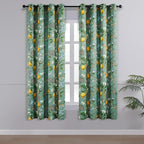 Topfinel Kitchen Curtains 45 Inch Length Floral Spring Curtains for Cafe, Vintage French Country Grommet Botanical Hummingbird Woodland Victorian Patterned Sage Green Blackout Curtains 45 Inches Long