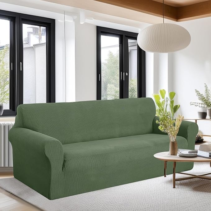 U-NICE HOME Oversized Stretch Couch Cover Slipcover, Loden Frost