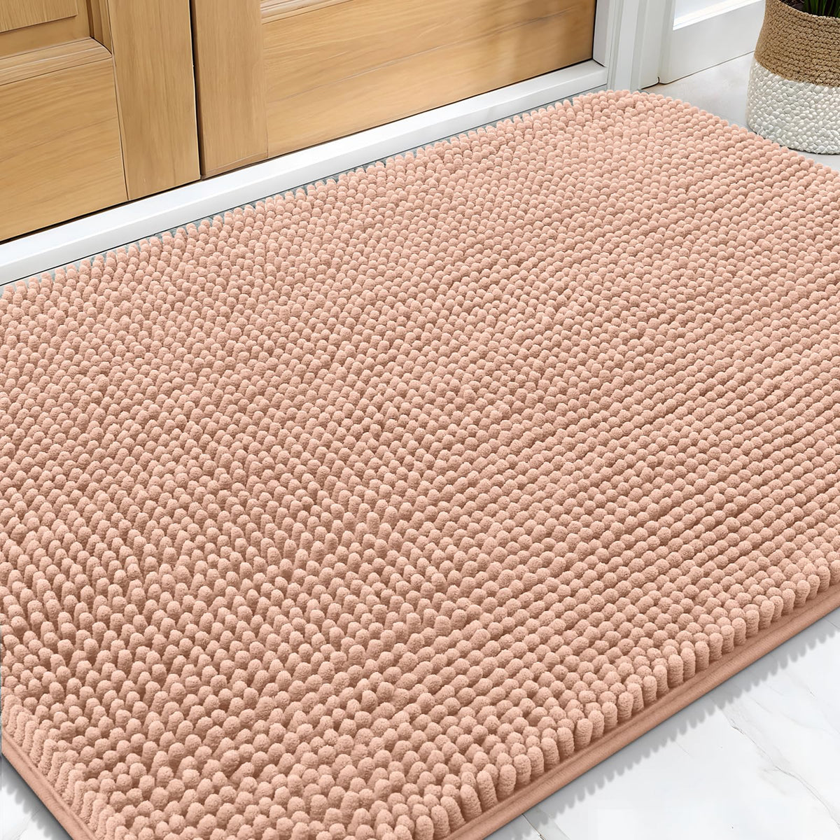 OLANLY Dog Door Mat for Muddy Paws 34x21, Super Absorbent Chenille Mud Mat